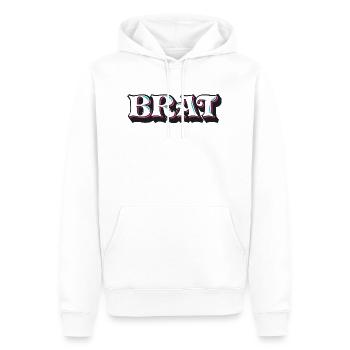 Brat, Freche Göre, 3D Zierschrift, Graffiti - Männer Premium Bio Hoodie - Weiß - Vorne - Nico (187cm)