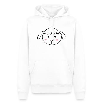 Mouton mignon - Sweat à capuche Premium bio Homme - blanc - Devant - Nico (187cm)