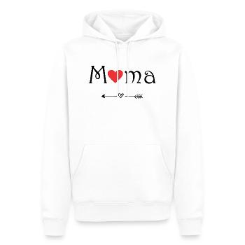 Wir lieben unsere Mama. Mama Liebe und Herz - Männer Premium Bio Hoodie - Weiß - Vorne - Nico (187cm)