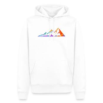 Mountains Mountaineers Hiking Splash Silhouette - Men’s Premium Organic Hoodie - white - Front - Nico (187cm)