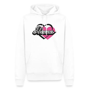 Name Hanna Herz - Männer Premium Bio Hoodie - Weiß - Vorne - Nico (187cm)