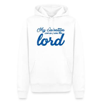 My Salvation Comes From The Lord 2 - Men’s Premium Organic Hoodie - white - Front - Nico (187cm)