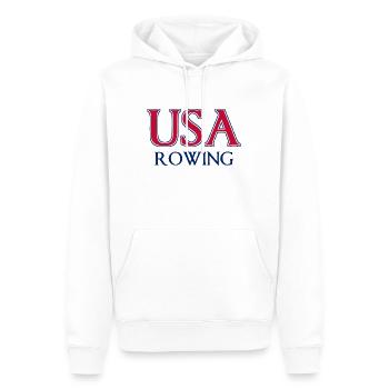 USA Aviron - Rameur - Rudern - Ruderer - Ruderin - Sweat à capuche Premium bio Homme - blanc - Devant - Nico (187cm)