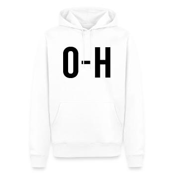 O-H - Männer Premium Bio Hoodie - Weiß - Vorne - Nico (187cm)
