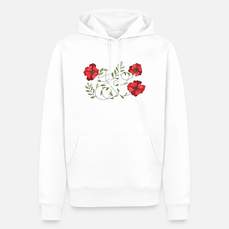 Fleur - Sweat à capuche Premium bio Homme - blanc