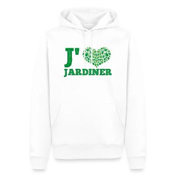 J'aime jardiner cadeau jardinage homme femme - Sweat à capuche Premium bio Homme - blanc - Devant - Nico (187cm)