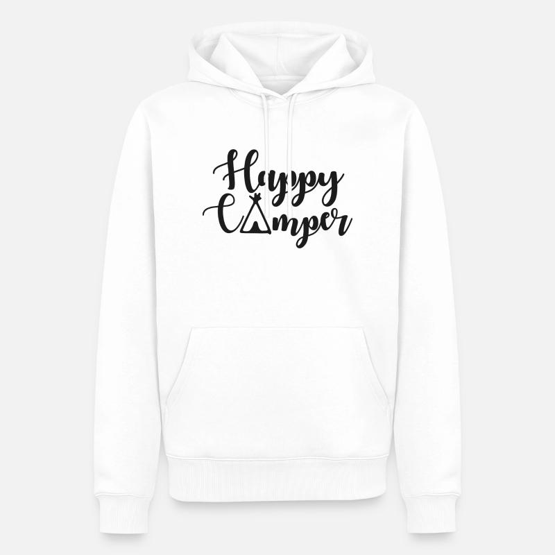 happy camper - camping life - Sweat à capuche Premium bio Homme - blanc