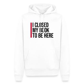 I closed my book - Männer Premium Bio Hoodie - Weiß - Vorne - Nico (187cm)