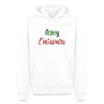 Joyeux Noël. Joyeux Noël - Sweat à capuche Premium bio Homme - blanc - Devant - Nico (187cm)