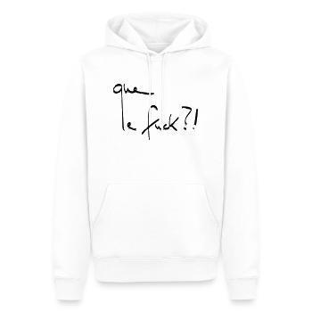 que le fuck Line Art - Minimalistisch - Männer Premium Bio Hoodie - Weiß - Vorne - Nico (187cm)