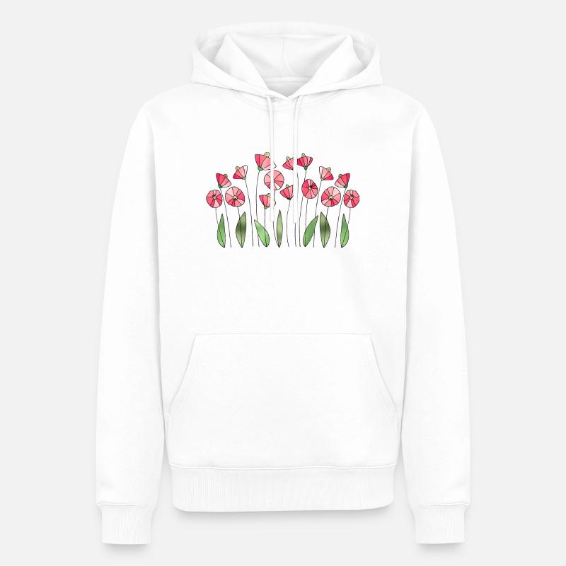 Fleur - Sweat à capuche Premium bio Homme - blanc