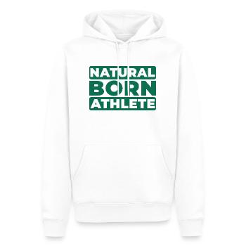 Natural Born Athlete - Männer Premium Bio Hoodie - Weiß - Vorne - Nico (187cm)