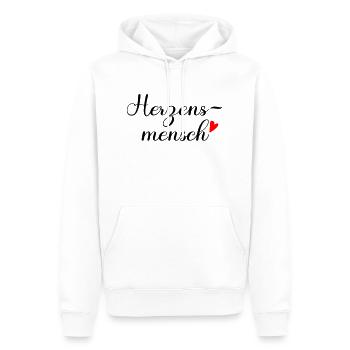 Herzensmensch - Männer Premium Bio Hoodie - Weiß - Vorne - Nico (187cm)