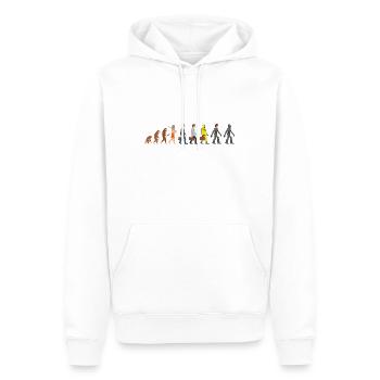 Evolution unsere ferne Zukunft - Männer Premium Bio Hoodie - Weiß - Vorne - Nico (187cm)
