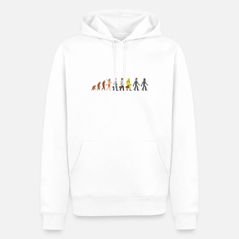 L’évolution notre avenir lointain - Sweat à capuche Premium bio Homme - blanc
