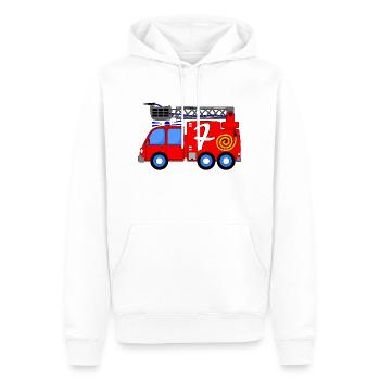 Feuerwehrfahrzeug 7 Geburtstag Kinder - Männer Premium Bio Hoodie - Weiß - Vorne - Nico (187cm)