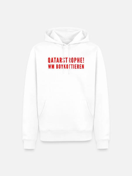 Qatar Katastrophe - Männer Premium Bio Hoodie - Weiß
