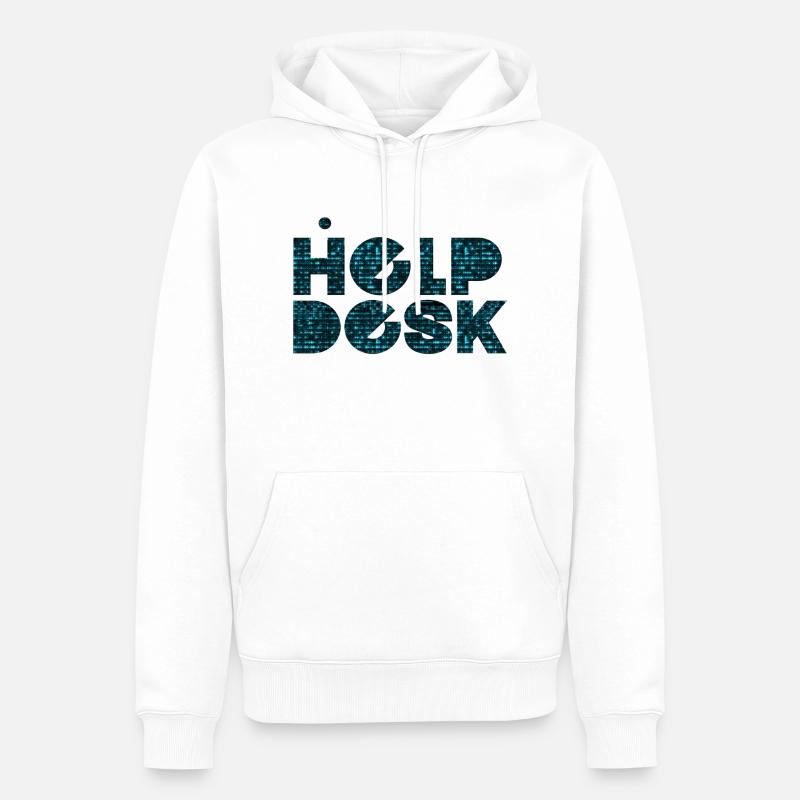 helpdesk support informatique geek ordinateur geek - Sweat à capuche Premium bio Homme - blanc