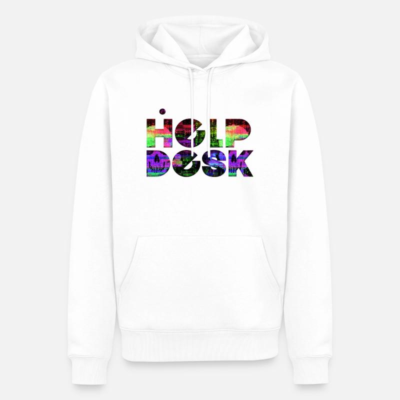 Helpdesk IT-Support-Geek Computer-Computer-Geek - Männer Premium Bio Hoodie - Weiß