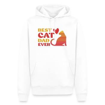 Meilleur père chat de tous les temps - Sweat à capuche Premium bio Homme - blanc - Devant - Nico (187cm)