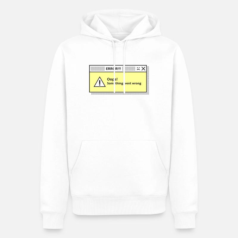 Warnmeldung Systemdialog Fehler Computer - Männer Premium Bio Hoodie - Weiß