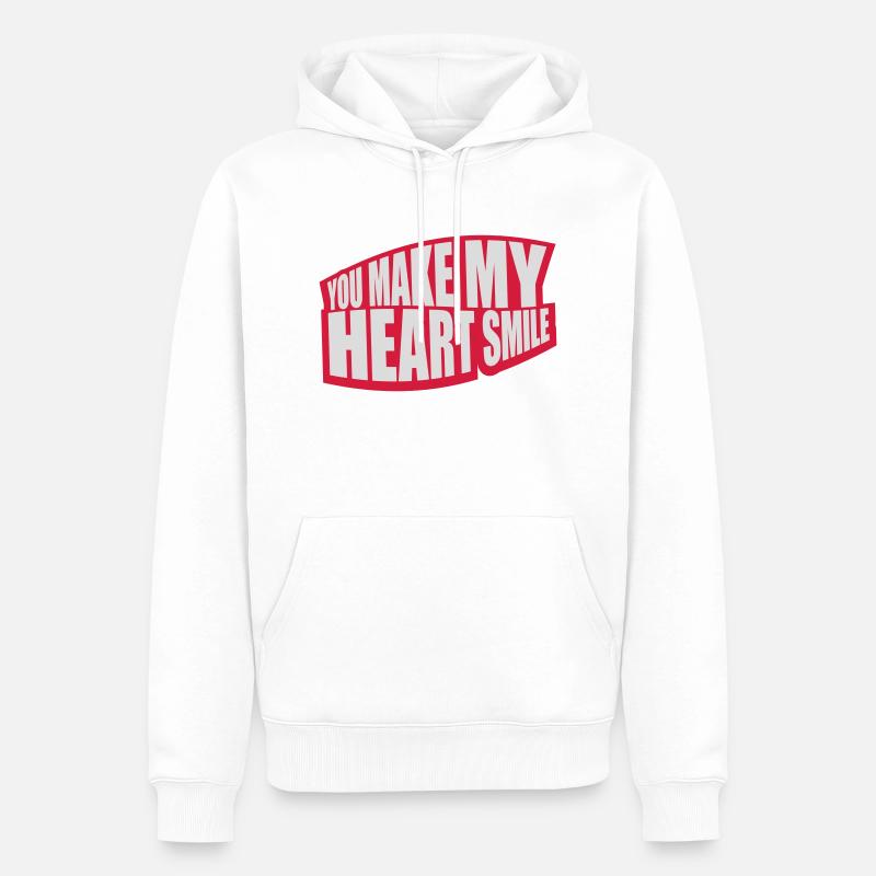 Faire sourire mon cœur - Sweat à capuche Premium bio Homme - blanc