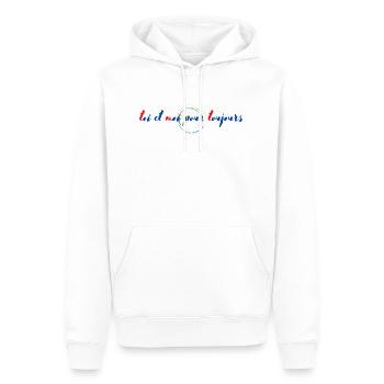 toi et moi pour toujours - Sweat à capuche Premium bio Homme - blanc - Devant - Nico (187cm)