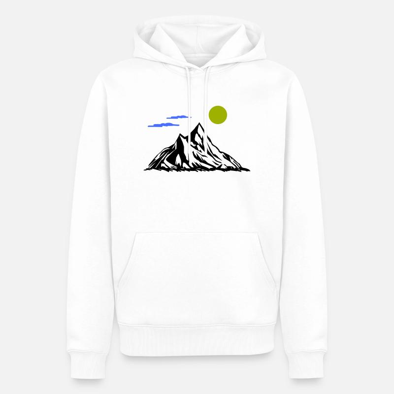 Berge - Männer Premium Bio Hoodie - Weiß
