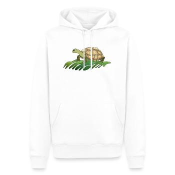 Tortue - Sweat à capuche Premium bio Homme - blanc - Devant - Nico (187cm)