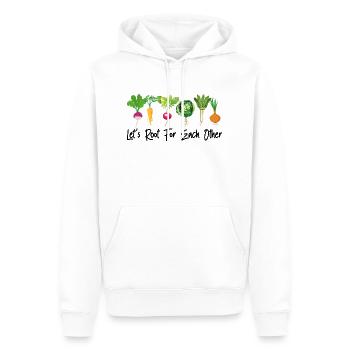 Funny Vegan Let's Root For Each Other - Men’s Premium Organic Hoodie - white - Front - Nico (187cm)
