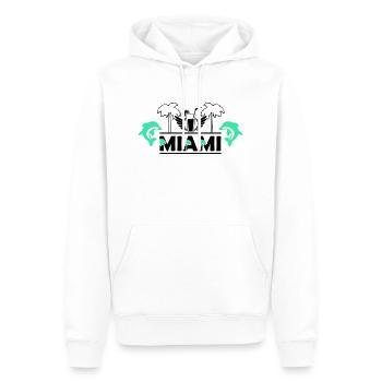 Miami - Männer Premium Bio Hoodie - Weiß - Vorne - Nico (187cm)