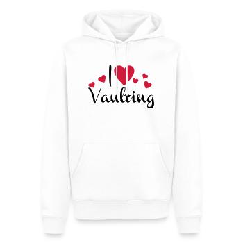 voltigieren - Männer Premium Bio Hoodie - Weiß - Vorne - Nico (187cm)