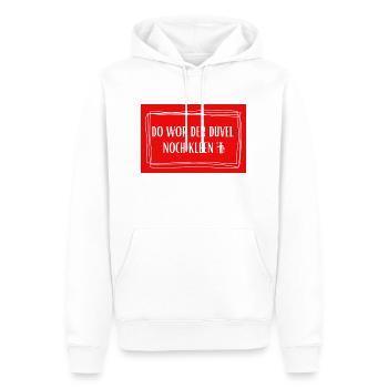 Do wor der Düvel noch kleen - Köln Kölsch Kölle - Männer Premium Bio Hoodie - Weiß - Vorne - Nico (187cm)