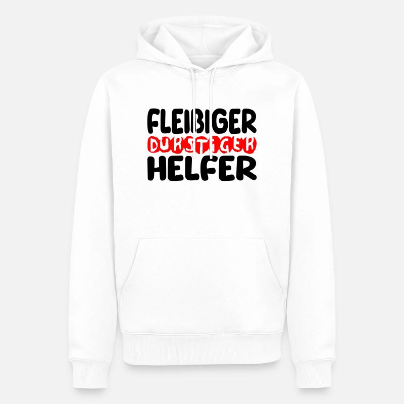 fleißiger durstiger helfer - Männer Premium Bio Hoodie - Weiß