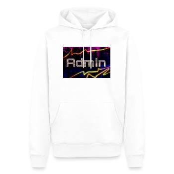 ADMIN Administrator Abstraktion Schrift Illusion - Männer Premium Bio Hoodie - Weiß - Vorne - Nico (187cm)