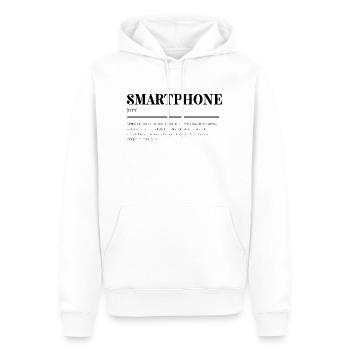 Smartphone - Définition humoristique - Cadeau fun - Sweat à capuche Premium bio Homme - blanc - Devant - Nico (187cm)