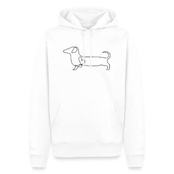 Dackel Zeichnung Hund Geschenk - Männer Premium Bio Hoodie - Weiß - Vorne - Nico (187cm)