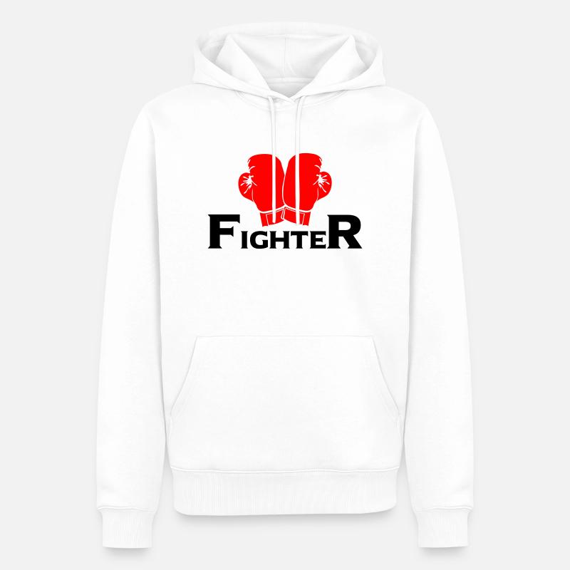 fighter - Männer Premium Bio Hoodie - Weiß