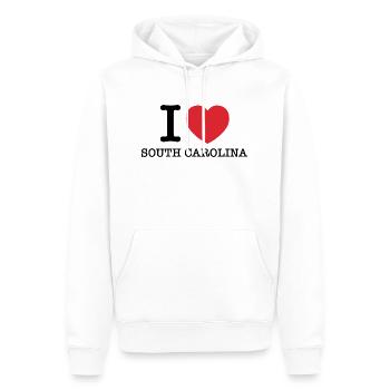 Ich liebe South Carolina | I Herz South Carolina - Männer Premium Bio Hoodie - Weiß - Vorne - Nico (187cm)