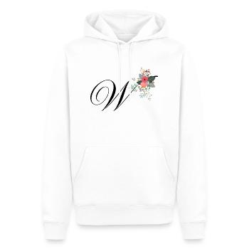 Buchstabe w Blumen - Männer Premium Bio Hoodie - Weiß - Vorne - Nico (187cm)