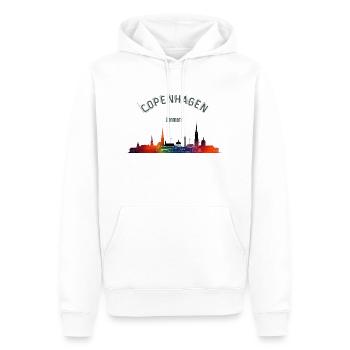 Kopenhagen - Männer Premium Bio Hoodie - Weiß - Vorne - Nico (187cm)