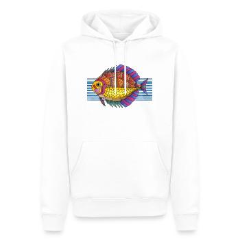 Poisson - Sweat à capuche Premium bio Homme - blanc - Devant - Nico (187cm)