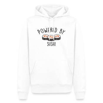 Powered by Sushi - Männer Premium Bio Hoodie - Weiß - Vorne - Nico (187cm)