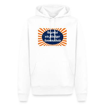 Regen ist wie füssiger Sonnenschein - Männer Premium Bio Hoodie - Weiß - Vorne - Nico (187cm)