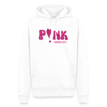 Pink summer 2023 - Sweat à capuche Premium bio Homme - blanc - Devant - Nico (187cm)