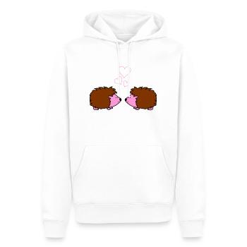 igel verliebt - Männer Premium Bio Hoodie - Weiß - Vorne - Nico (187cm)