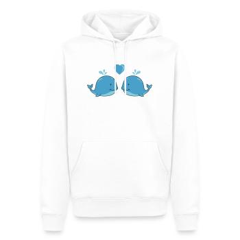 wale verliebt - Männer Premium Bio Hoodie - Weiß - Vorne - Nico (187cm)