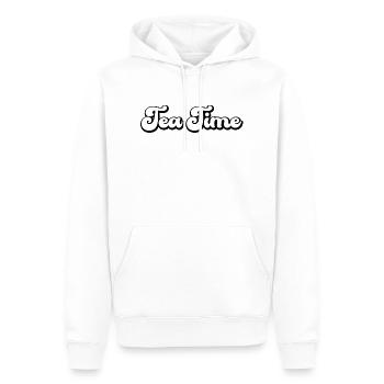 Tea Time Spruch - Männer Premium Bio Hoodie - Weiß - Vorne - Nico (187cm)