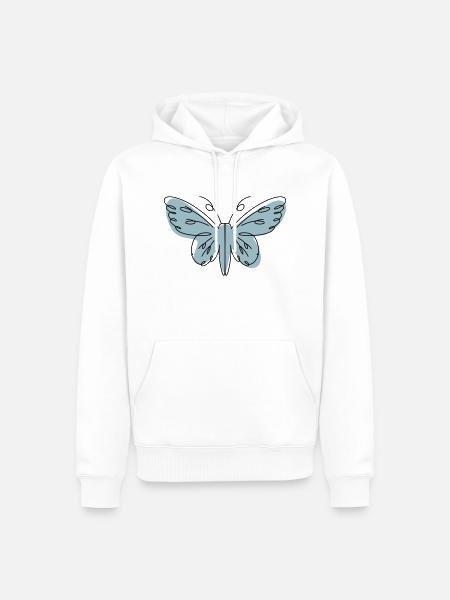 Papillon de conception abstraite - Sweat à capuche Premium bio Homme - blanc