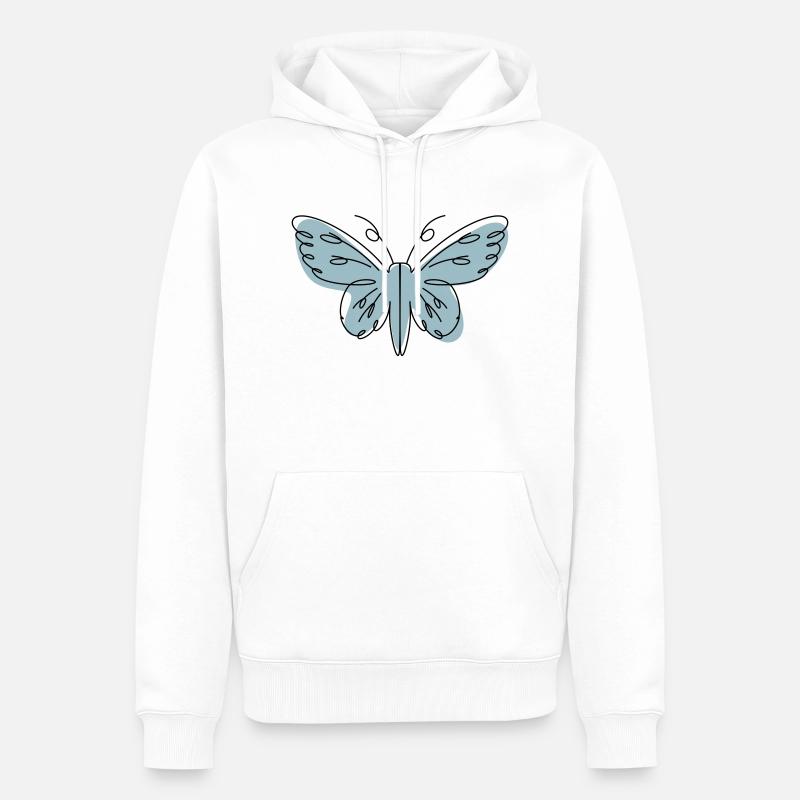 Papillon de conception abstraite - Sweat à capuche Premium bio Homme - blanc